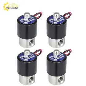 Pr843253e01 Premium Motoring 4 Solid 1/4 Inch Npt 12v Air Ride Suspension Valve Solenoid Electric Stainless Steel