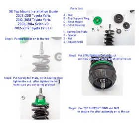 R9-hs2-104 Rev9 1 Hyper Street Ii Adjustable Coilover Kit For 2006-2011 Toyota Yaris Xp90 #2