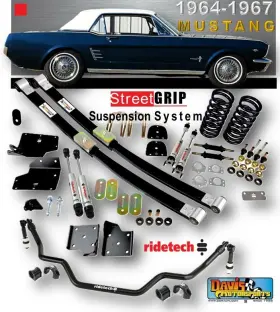 12095010 Ridetech Streetgrip Suspension Sys 1964-1966 Mustang Hq Shocks Busings A6