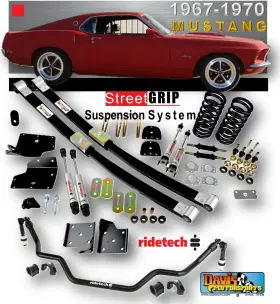 12105110 Ridetech 12105010/12105110 Streetgrip Suspension Sys 1967-1970 Mustang Hq Shocks Bushing Kit A6