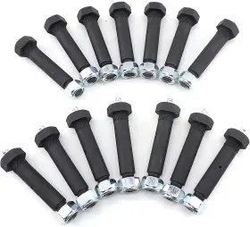 Rjsphh 752692079191 Trailer Axle Spring Shackle Greaseable Bolt 9/16 X 3 14pcs Black