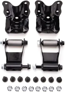 Hbh12 Rjsphh Rear Leaf Spring Shackles And Brackets Repair Kit Set For 1986-2008 Ford Black