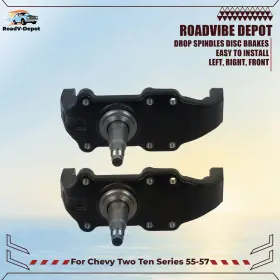 Rvd424380d Roadvibe-depot Fit For Chevy Two Ten Series Bel Air 55-57 Pair Of 2 Inch Drop Spindles Disc Brakes