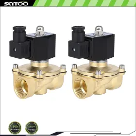 Cb843231s01 Scitoo 2pcs 1 Inch Npt 12v Air Ride Suspension Valve Brass Electric Solenoid N/c