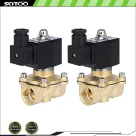Cb843243s01 Scitoo 2pcs 3/4 Inch Npt 24v Air Ride Suspension Valve Brass Electric Solenoid N/c