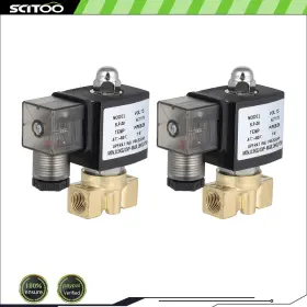 Cb843246s01 Scitoo 2pcs 1/4 Inch Npt 110-120v Air Ride Suspension Valve Brass Electric Solenoid N/c
