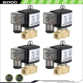 Cb843247s01 Scitoo 4pcs 1/4 Inch Npt 110-120v Air Ride Suspension Valve Brass Electric Solenoid N/c