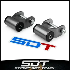 71170 Sdt Street Dirt Track 2 Inch Rear Lowering Drop Steel Shackles Kit For 2002-2008 Dodge Ram 1500 2wd 4wd