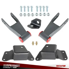 Ie1123707es Shzaitor 4 Inch Rear Drop Kit Shackles Hangers For Chevy Silverado Gmc 1500 Truck 88-98