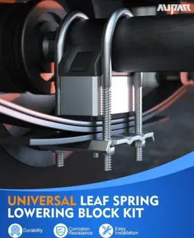 91043811 Speedway Motors Universal Leaf Spring Lowering Block Kit 4 Inch Drop With U-bolts And Hardware