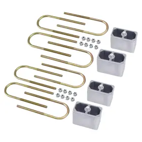 9108098 Speedway Motors Universal Leaf Spring Lowering Block Kit 2 Inch Drop With U-bolts And Hardware Set Of