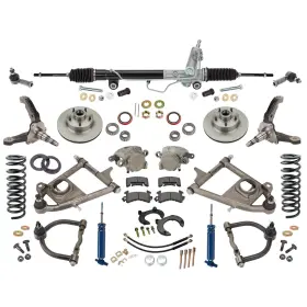 9109698 Speedway Motors Mustang Ii Ifs Front Suspension Tube Arms 500 Coilovers Manual Rack 4-1/2