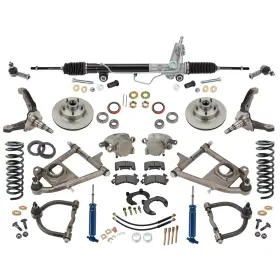 9109702 Speedway Motors Mustang Ii Ifs Front Suspension Tube Arms 700 Coilovers Manual Rack 4-1/2