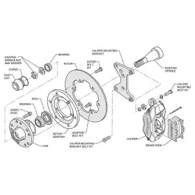 9133904-cros-pln Speedway Motors Wilwood Front Brake And Cross Steering Kits 48 Inch Axle Fits Ford #3