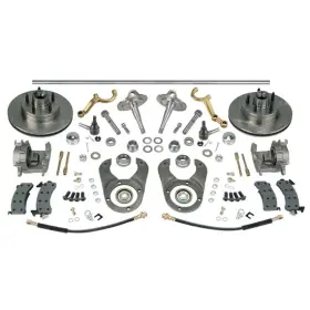 9133946-4 Speedway Motors 1/2-chr Chrome Steering/brake Kit-spindles/dropped Arms 46 Axle 5 On 4.5-fits Ford