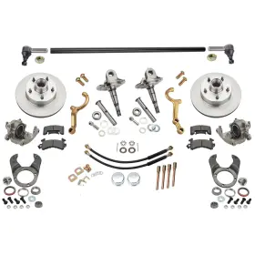 9133948-4 Speedway Motors 3/4-chr Chrome Steering And Brake Kit Dropped Arms 5 On 4.75 Fits Ford 48 Axle