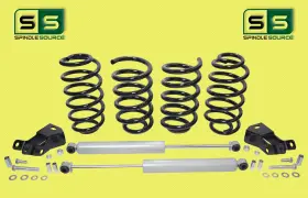 Spindle-source 294018015311 2 Inch /4 Drop Kit V8 Front Coils Rear Shocks Extend Fits 07-14 Gm And Gmc Suvs