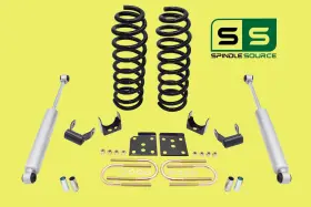 Dk-fd0408-3-5-v6-sh Spindle-source 3 Inch / 5 Drop Kit Coil Springs Shackles Shocks For 04 - 08 Ford F-150 V6