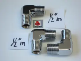 5504-08-08 St Lowrider Hydraulics 1/2 Inch M To Elbow And Straight Fittings Chrome 3 Units 5504-08-08 St Lowrider Hydraulics 1/2 Inch M To Elbow And Straight Fittings Chrome 3 Units