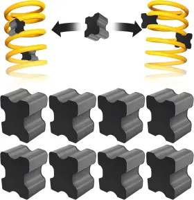 Pian-0504 Stacool 8pcs Rubber Coil Spring Spacers Heavy Duty Front Booster Kit