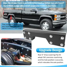 Tkqp1073 Tk-auto 6 Inch Rear C-notch Lowering Drop Flip Kit For Chevy Silverado Gmc Sierra 1999-2007 #3