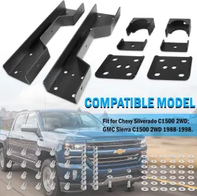 Tkqp1073 Tk-auto 6 Inch Rear C-notch Lowering Drop Flip Kit For Chevy Silverado Gmc Sierra 1999-2007