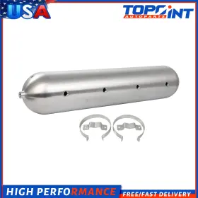 To177672p01 Topoint-autoparts For Air Tank Ride Suspension System 33 Inch Seamless 9 Port 5 Gallon Raw Aluminum