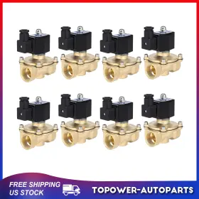 Tr843230s01 Topower 8pcs 1 Inch Npt Electric Solenoid Air Ride Suspension Valve 110v-120v Brass N/c