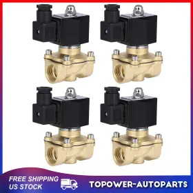 Tr843235s01 Topower 4pcs 3/4 Inch Npt Brass Electric Solenoid 110-120v Air Ride Suspension Valve N/c