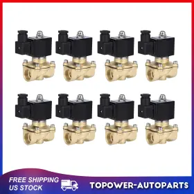Tr843236s01 Topower 8pcs 3/4 Inch Npt Brass Electric Solenoid 110-120v Air Ride Suspension Valve N/c
