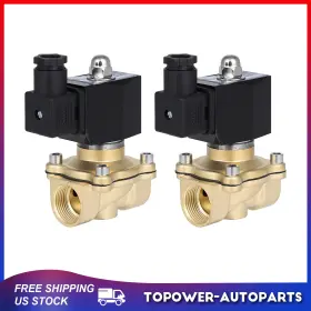Tr843243s01 Topower 2pcs 3/4 Inch Npt Brass Electric Solenoid 24volt Air Ride Suspension Valve N/c