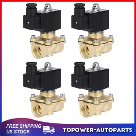Tr843244s01 Topower 4pcs 3/4 Inch Npt Brass Electric Solenoid 24volt Air Ride Suspension Valve N/c