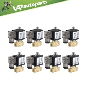 Va843248p01 Vap-autoparts Brass 8pcs 1/4 Inch Npt 110-120v Electric Solenoid Air N/c Ride Suspension Valve