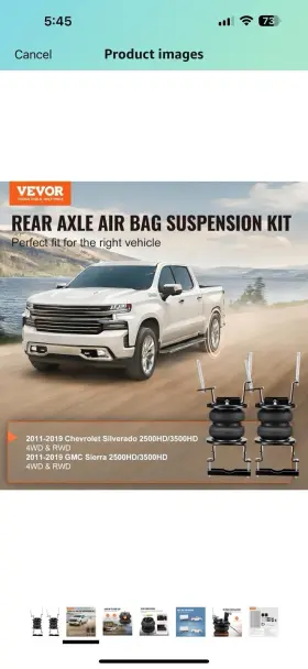 Vevor 197988219484 Air Bag Suspension Kit Springs 2011-2019 Chevrole #2