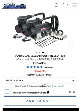 Aa-3692 Viair Dual 485c Compressors Black Aa-3692 Viair Dual 485c Compressors Black