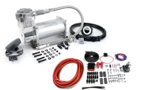 Via40000 Viair 400c Chrome Single Compressor For Air Suspension 150psi With Wiring Kit