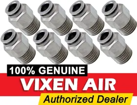 Vxa7141-8 Vixen Air 1/4 Inch Npt Male X Od Tube Push To Connect/ptc Straight Fitting 8 Pack