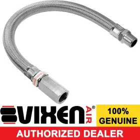Vxa7338c Vixen Air 3/8 Female To Male Npt Stainless Steel Braided Hose Extension 12 Inch