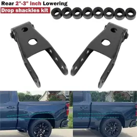 Vsqp0208 Vsshop Rear 2 Inch -3 Drop Shackles Lowering Kit For 07-18 Chevrolet Silverado Sierra 1500