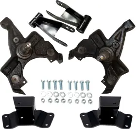 K-dr-gm88ld-24 Wheelsnparts 2 Inch /4 Drop Spindles Shackles Hangers Kit Fits 1988 1991 Chevy/gmc 1500 2wd