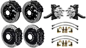 140-15304-d Wilwood Engineering Disc Brake Kit And Drop Spindles 71-87 Chevy C10 Gmc C15 14/13 Inch Drill Blk