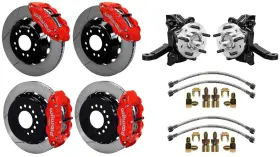 140-15304-r Wilwood Engineering Disc Brake Kit And Drop Spindles 63-70 Chevy C10 Gmc C15 14/13 Inch Red