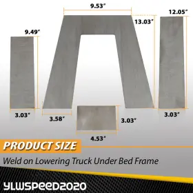 Yl20241120-2 Ylwspeed20 Weld-on Lowering Truck Under Bed Frame 10 Inch Tall Step C Notch Kit 3 Wide New #3