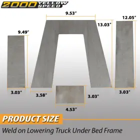 Ylw149943 Ylwspeed2000 Weld-on Lowering Truck Under Bed Frame 10 Inch Tall Step C Notch Kit 3 Wide New #3