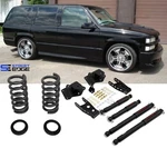 Chevrolet Tahoe 4DR 2WD 1995-1999 3" Front 4" Rear Lowering Drop Kit With Shocks. Fixed Price $776.05.