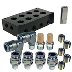 Accuair VU4 1/4 Npt Billet Manifold Replacement With Fittings For 1/2" Airline. Fixed Price $237.90.