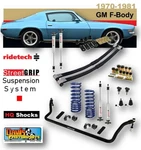 Ridetech Streetgrip Suspension Kit, 1970-81 Camaro, Coils, Hq Shocks, Leafs, A6. Fixed Price $2840.00.