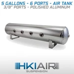 5 Gallons - 6 Ports Air Tank Black Aluminum Seamless Spun Ride Suspension. Fixed Price $169.95.