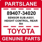 89407-34020 Toyota Oem Genuine Sensor Sub-assy, Height Control, Rear Rh. Fixed Price $188.93.