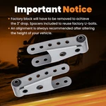 2''-3" Rear Drop Shackles Kit For Chevy Silverado Gmc Sierra C1500 1988-18. Fixed Price $38.65.